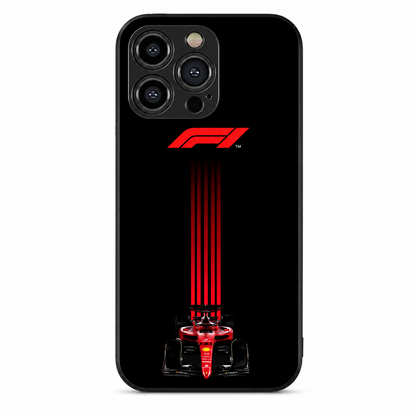 F1 Racing Car Premium HYbird  Metal Glass Phone Case