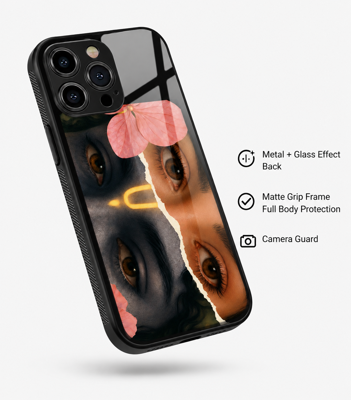 Radha Krishna Dual Soul Eyes HYBIRD Metal Phone Case