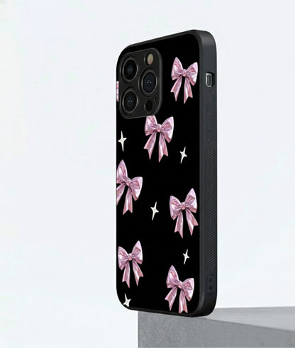 Chrome Ribbon Luxe black Hybrid Metal Phone Case