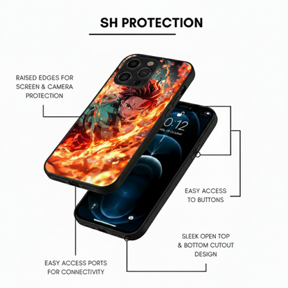 Tanjiro Fire Form Metal Phone Case