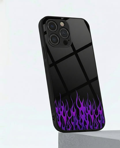 Purple Fire Glazed Black metal Phone Case