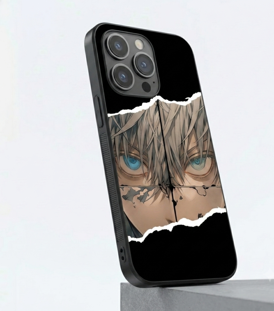 Blue Eyes Anime Hybird Metal Phone Case