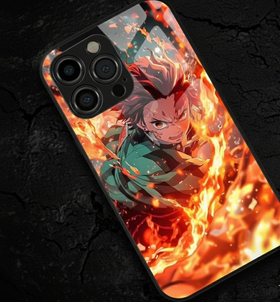 Tanjiro Fire Form Metal Phone Case