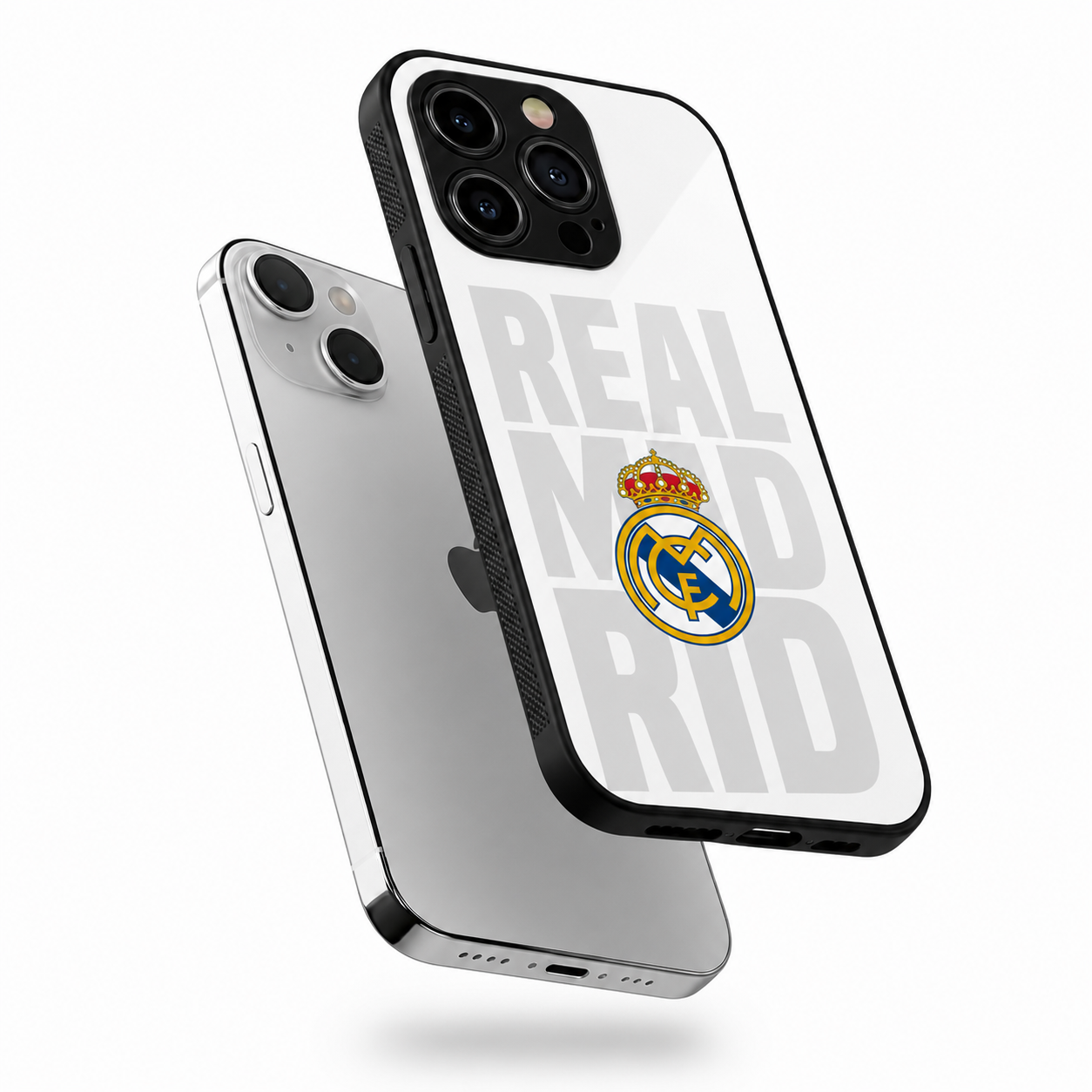 Real Madrid Premium Hybird Metal Glass Phone Case | Shockproof Camera Protection