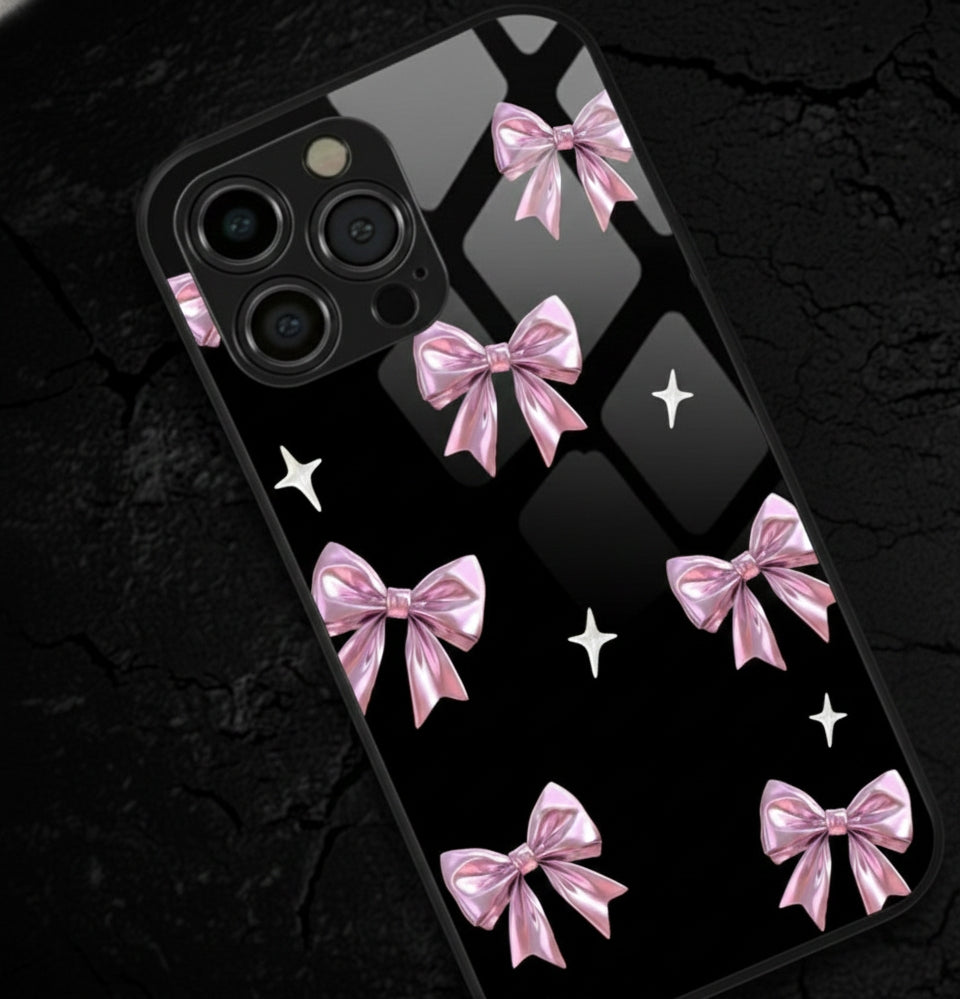 Chrome Ribbon Luxe black Hybrid Metal Phone Case