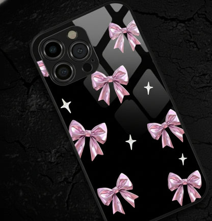 Chrome Ribbon Luxe black Hybrid Metal Phone Case