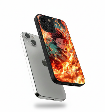 Tanjiro Fire Form Metal Phone Case